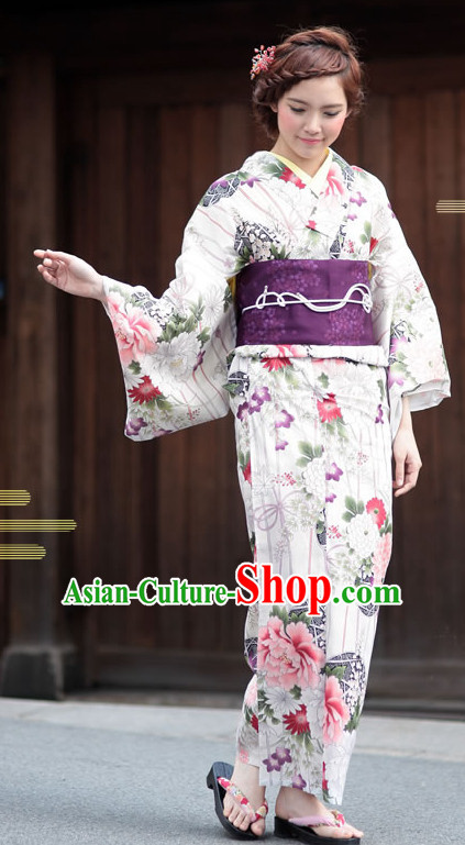 Top Authentic Traditional Japanese Kimonos Kimono Dress Yukata Clothing Robe Garment Complete Set for Women Ladies Girls