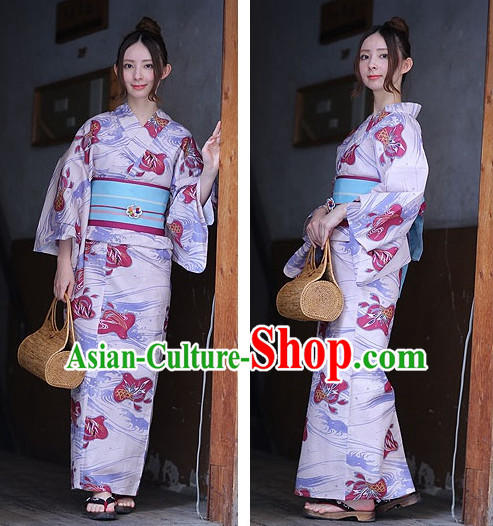 Top Authentic Traditional Japanese Kimonos Kimono Dress Yukata Clothing Robe Garment Complete Set for Women Ladies Girls