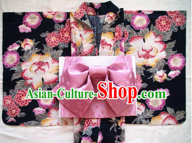 Top Authentic Traditional Japanese Kimonos Kimono Dress Yukata Clothing Robe Garment Complete Set for Women Ladies Girls