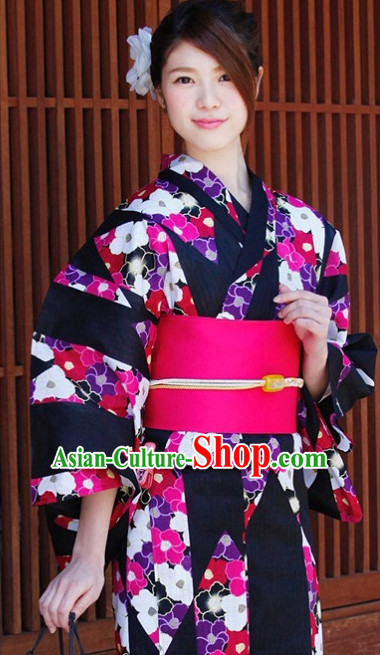 Top Authentic Traditional Japanese Kimonos Kimono Dress Yukata Clothing Robe Garment Complete Set for Women Ladies Girls