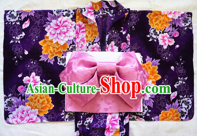 Top Authentic Traditional Japanese Kimonos Kimono Dress Yukata Clothing Robe Garment Complete Set for Women Ladies Girls