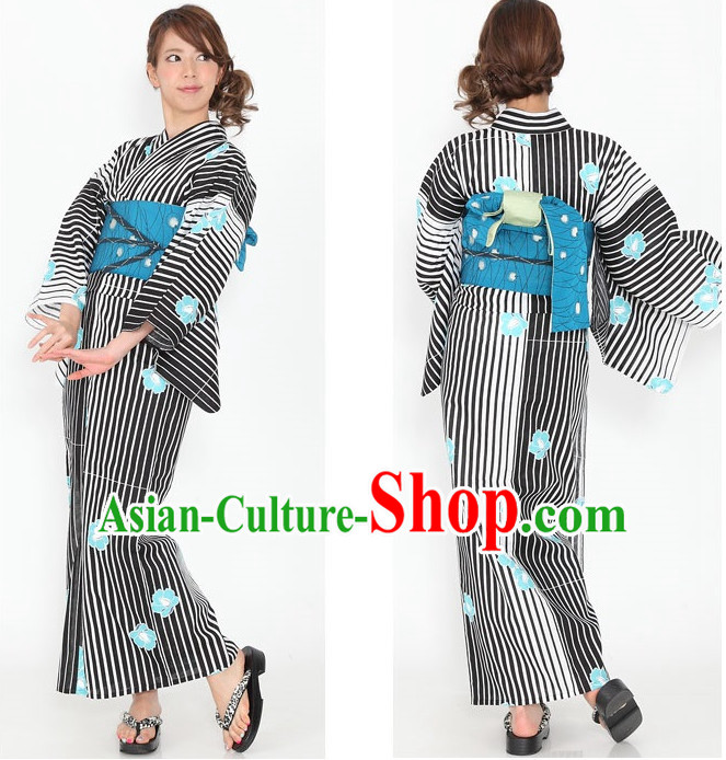 Top Authentic Traditional Japanese Kimonos Kimono Dress Yukata Clothing Robe Garment Complete Set for Women Ladies Girls