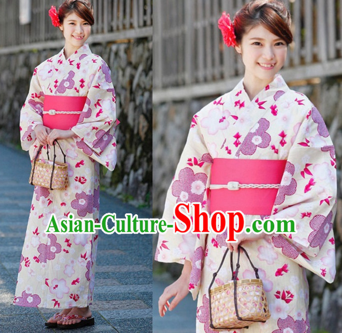 Top Authentic Traditional Japanese Kimonos Kimono Dress Yukata Clothing Robe Garment Complete Set for Women Ladies Girls