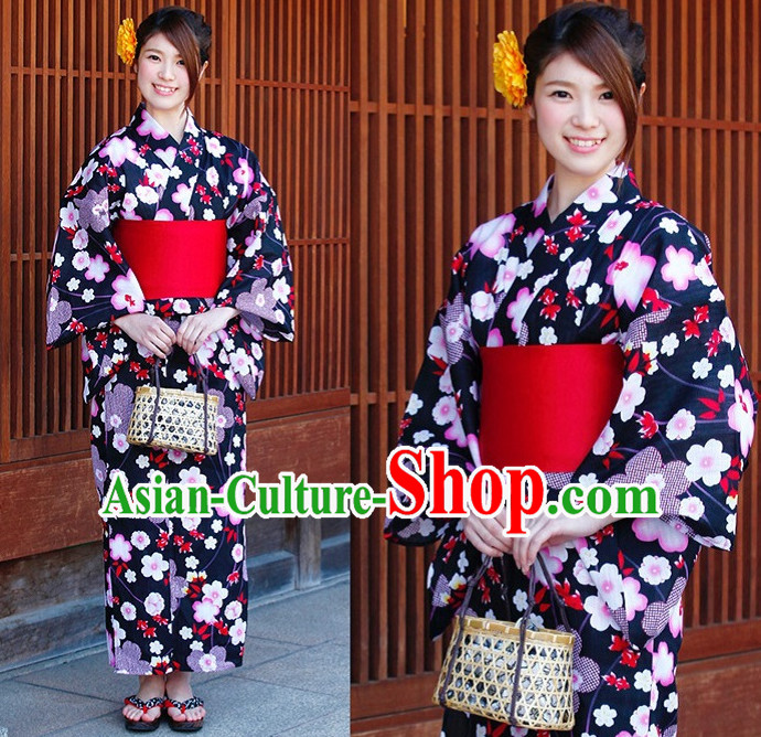 Top Authentic Traditional Japanese Kimonos Kimono Dress Yukata Clothing Robe Garment Complete Set for Women Ladies Girls