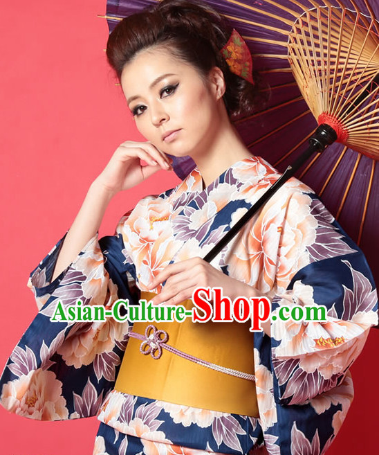 Top Authentic Traditional Japanese Kimonos Kimono Dress Yukata Clothing Robe Garment Complete Set for Women Ladies Girls