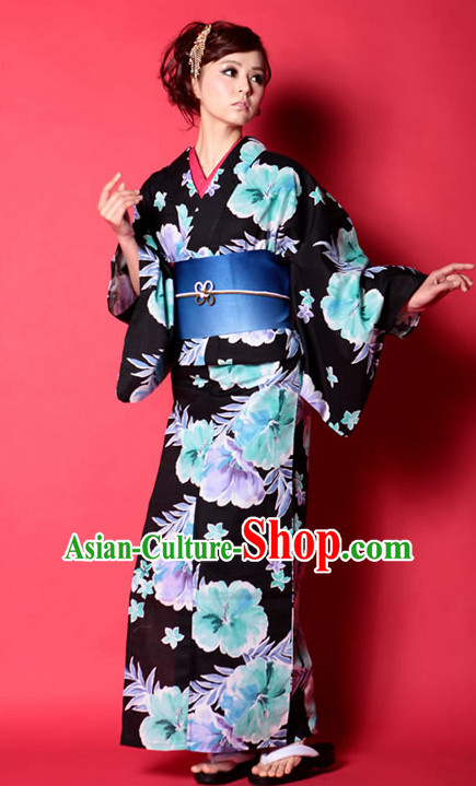 Top Authentic Traditional Japanese Kimonos Kimono Dress Yukata Clothing Robe Garment Complete Set for Women Ladies Girls