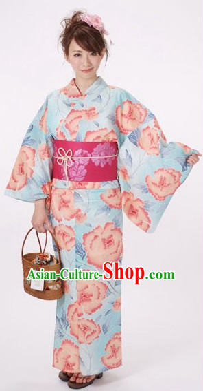 Top Authentic Traditional Japanese Kimonos Kimono Dress Yukata Clothing Robe Garment Complete Set for Women Ladies Girls