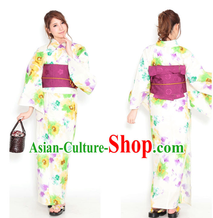 Top Authentic Traditional Japanese Kimonos Kimono Dress Yukata Clothing Robe Garment Complete Set for Women Ladies Girls