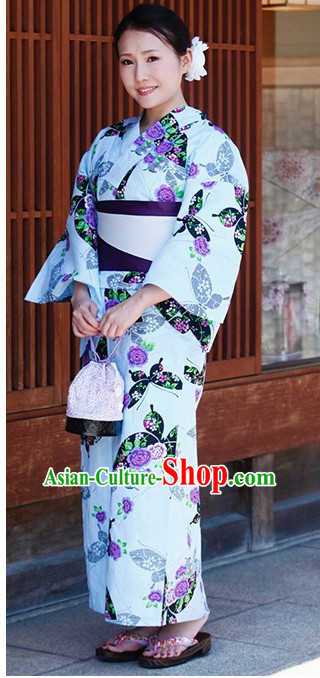 Traditional Japanese Kimono Fashion Furisode Yukata Clothing Stain Robe Dress online Complete Set for Women