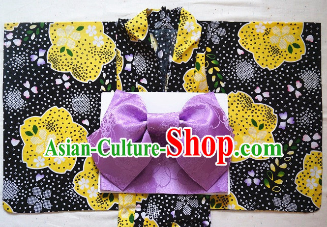 Traditional Japanese Kimono Fashion Furisode Yukata Clothing Stain Robe Dress online Complete Set for Women