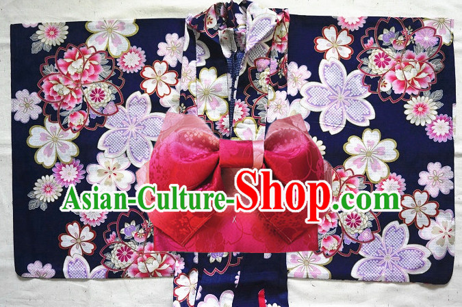 Traditional Authentic Japanese Kimono Kimonos Dress Fashion Furisode Yukata Clothing Robe online Complete Set for Women