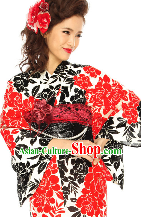 Top Authentic Traditional Japanese Kimonos Kimono Dress Yukata Clothing Robe online Complete Set for Women