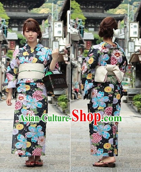 Top Authentic Traditional Japanese Kimonos Kimono Dress Yukata Clothing Robe online Complete Set for Women