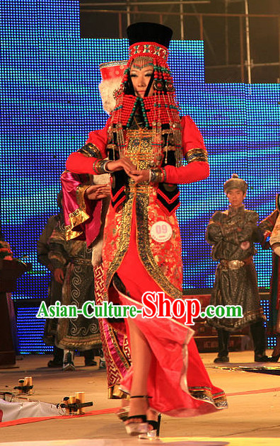 Mongolian Empress Clothing and Hat Complete Set for Women