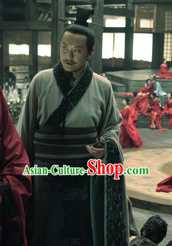 Chinese Ancient Government Official Prime Minister Costume Clothes Complete Set for Men