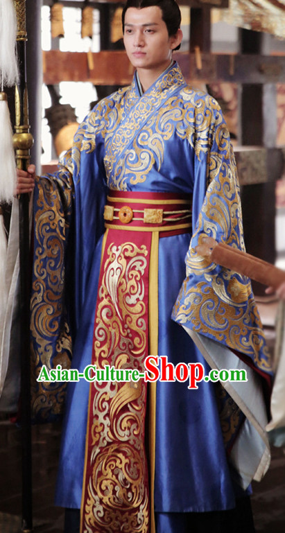 Ancient Chinese Emperor Royal Dresses Imperial Prince Robe Clothes Complete Set