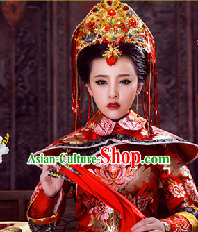 Ancient Chinese Royal Empress Crown Head Pieces Hat