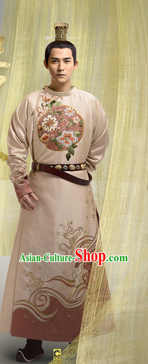 Asian Ancient Tang Dynasty Imperial Emperor Dragon Long Robes Clothing