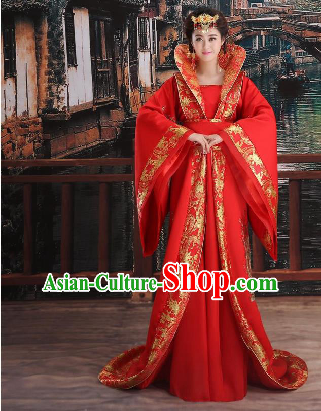 Ancient Chinese Palace Empress Costumes Complete Set Tang Dynasty Ancient Palace Queen Wedding Dress Suits For Women