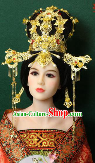 Chinese Ancient Style Hair Jewelry Accessories, Empress Hairpins, Queen Tang Dynasty Xiuhe Suit Wedding Bride Phoenix Coronet, Hair Accessories Set for Women