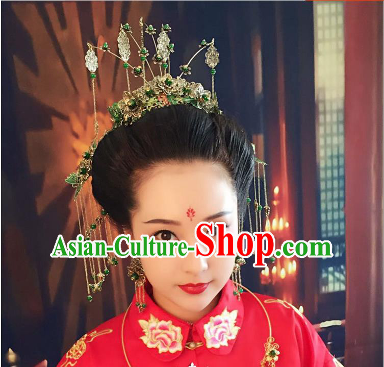 Chinese Ancient Style Hair Jewelry Accessories, Hairpins, Princess Hanfu Xiuhe Suit Wedding Bride Hair Accessories Set for Women