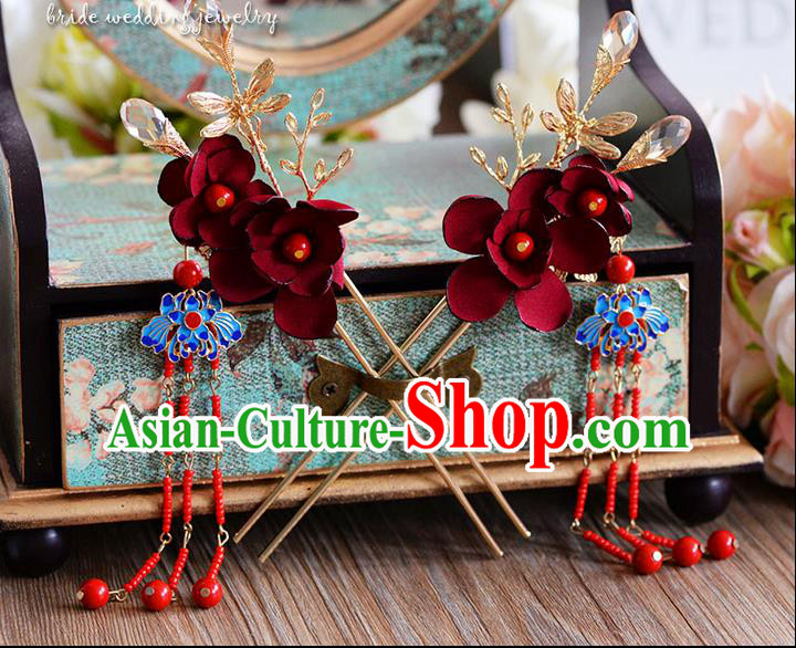 Chinese Ancient Style Hair Jewelry Accessories, Hairpins, Princess Hanfu Xiuhe Suit Wedding Bride Hair Accessories Set for Women