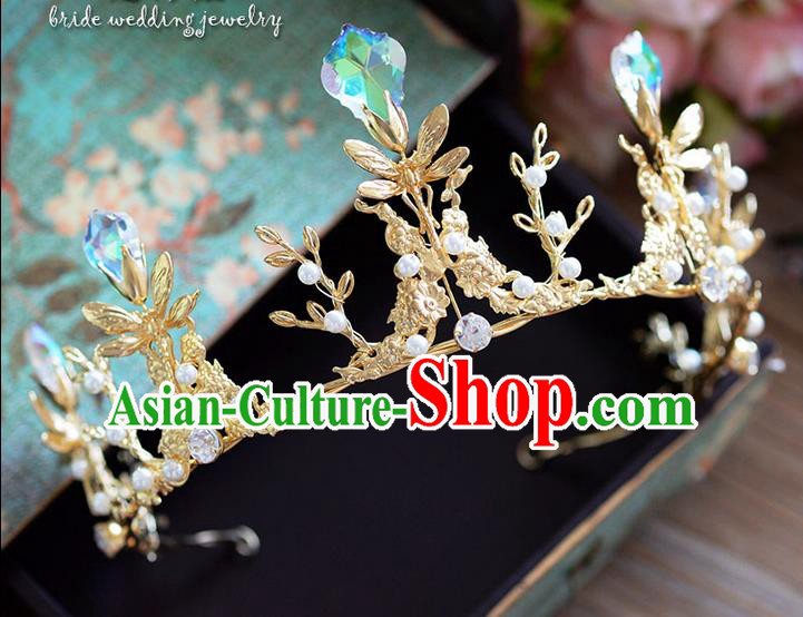 Traditional Jewelry Accessories, Princess Bride Royal Crown, Wedding Hair Accessories, Baroco Style Crystal Headwear for Women