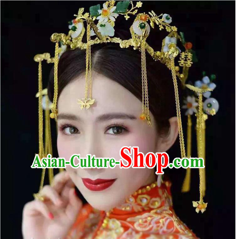 Chinese Ancient Style Hair Jewelry Accessories, Hairpins, Princess Hanfu Xiuhe Suit Wedding Bride Hair Accessories Set for Women