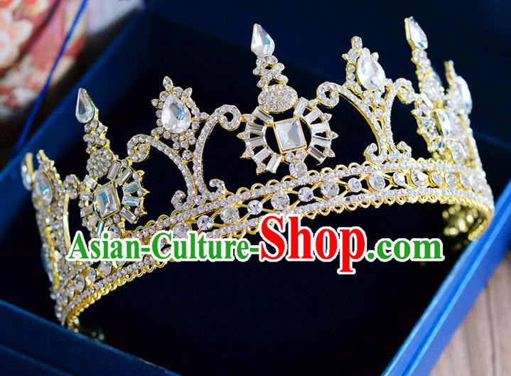 Traditional Jewelry Accessories, Princess, Bride Royal Crown, Wedding Hair Accessories, Baroco Style Crystal Headwear for Women