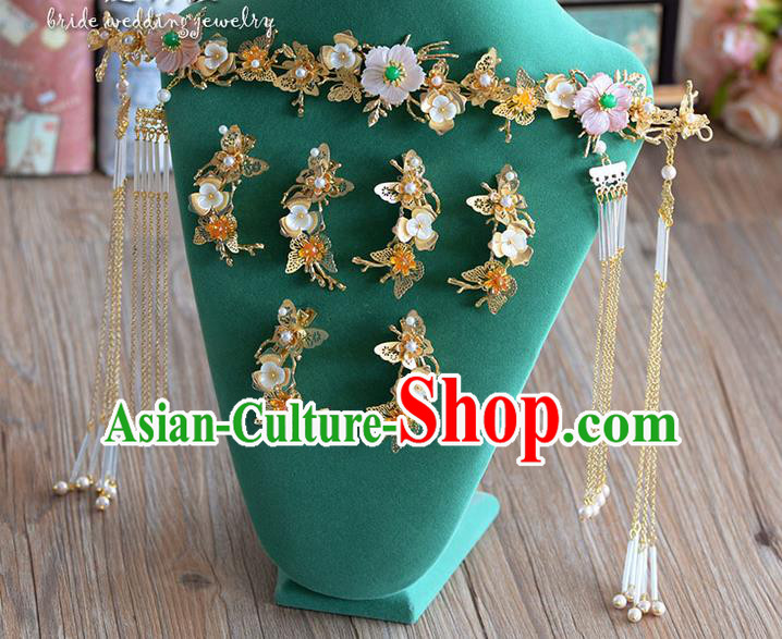 Chinese Ancient Style Hair Jewelry Accessories, Hairpins, Princess, Hanfu Xiuhe Suit Wedding Bride Hair Accessories Set for Women