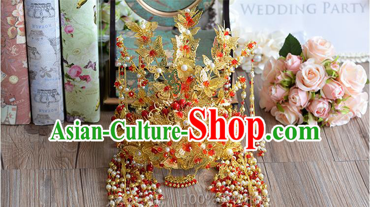 Chinese Ancient Style Hair Jewelry Accessories, Hairpins, Hanfu Xiuhe Suit, Wedding Bride Hair Accessories Set for Women