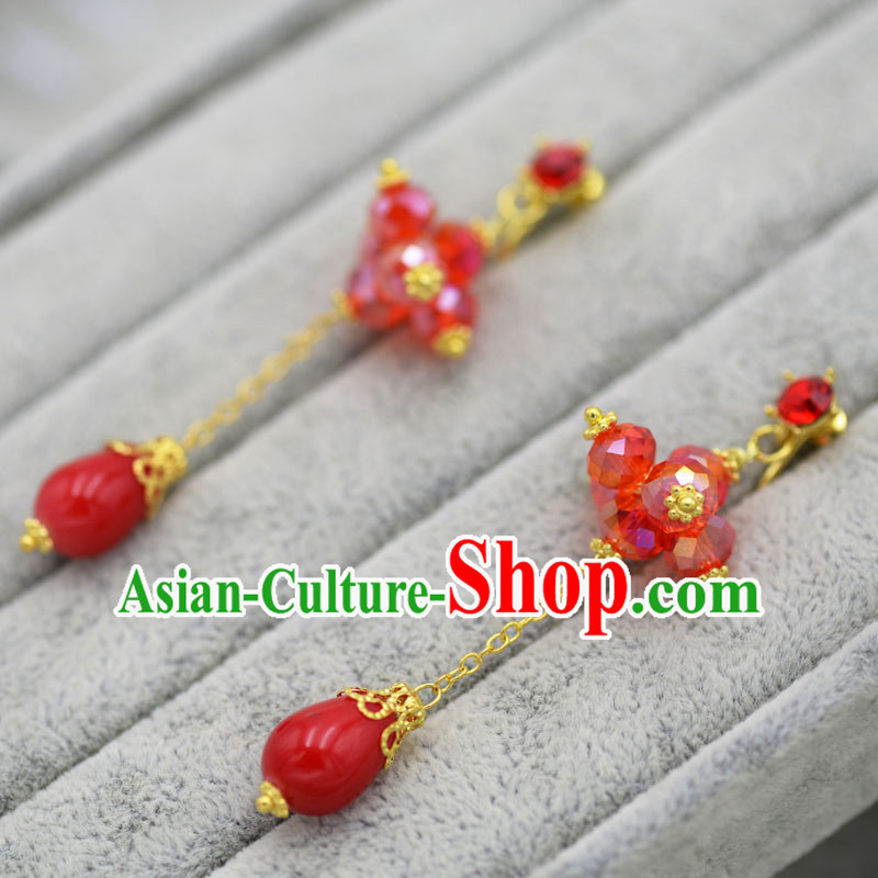 Chinese Ancient Style Hair Jewelry Accessories, Princess, Hanfu, Xiuhe Suit, Wedding Bride Earring for Women