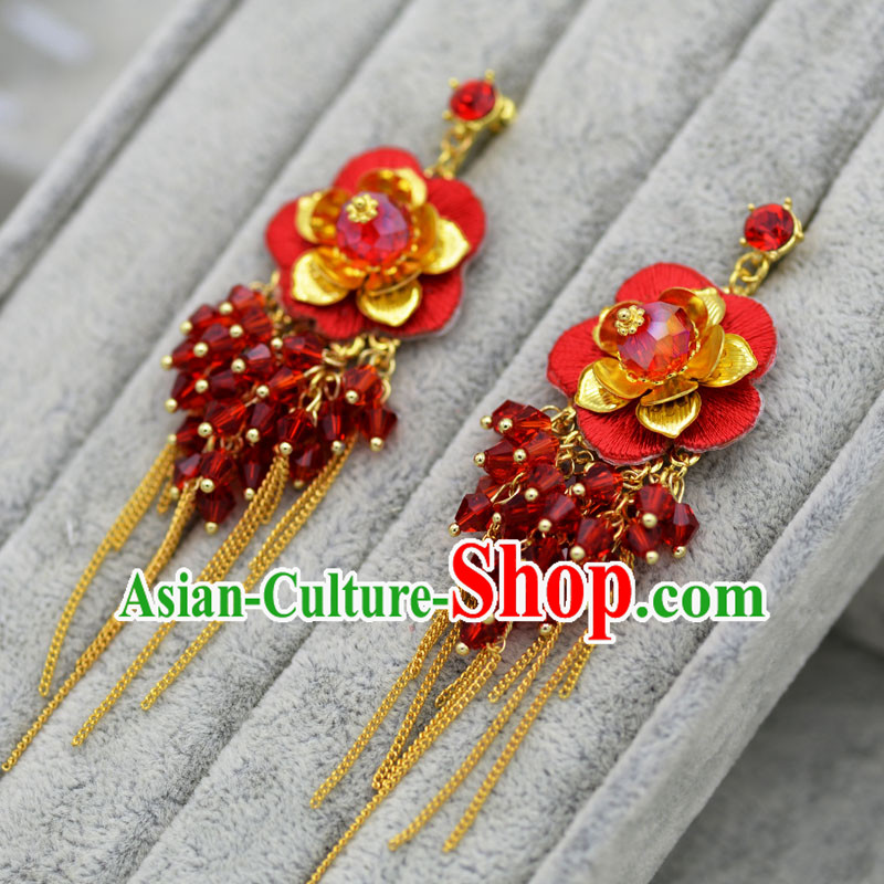 Chinese Ancient Style Hair Jewelry Accessories, Princess, Hanfu, Xiuhe Suit, Wedding Bride Earrings for Women