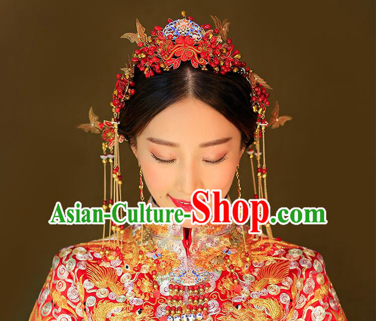 Chinese Ancient Style Hair Jewelry Accessories, Hairpins, Princess Hanfu Xiuhe Suit Wedding, Bride Hair Accessories Set for Women