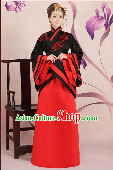 Ancient Chinese Palace Empress Costumes Complete Set, Han Dynasty Ancient Palace Wedding Princess Clothing, Hanfu Dress Suits For Women