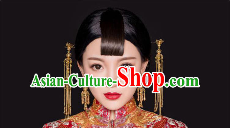 Chinese Ancient Style Hair Jewelry Accessories, Hairpins, Princess Hanfu Xiuhe Suit Wedding Bride Hair Accessories Set for Women