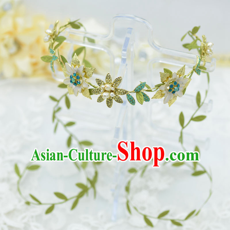 Traditional Jewelry Accessories, Princess Bride Wedding Hair Accessories, Baroco Style Flowers Headwear for Women