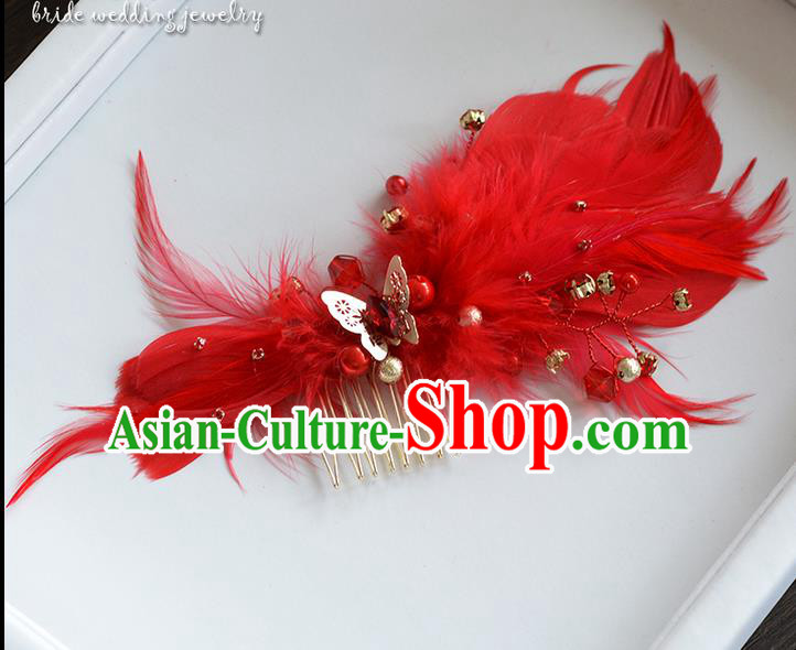 Traditional Jewelry Accessories, Princess Wedding Hair Accessories, Bride Wedding Hair Accessories, Baroco Style Feather Headwear for Women