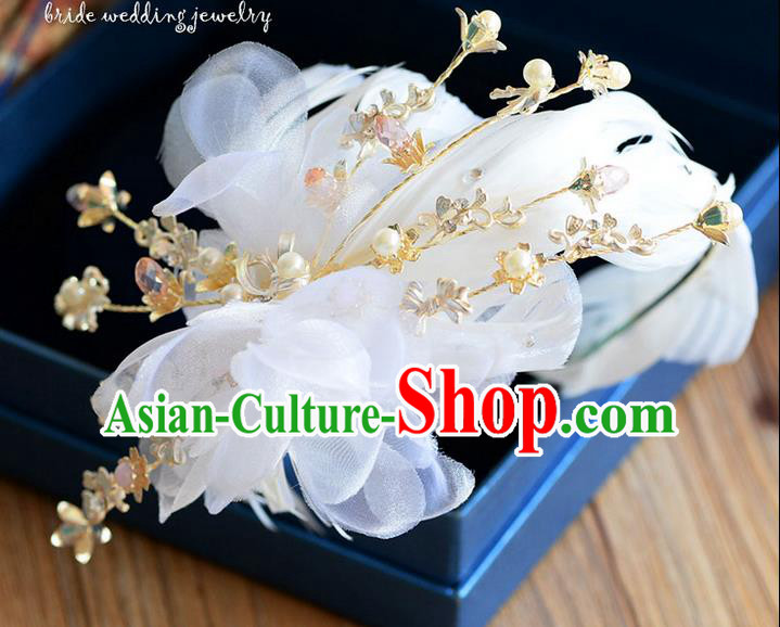 Traditional Jewelry Accessories, Princess Wedding Hair Accessories, Bride Wedding Hair Accessories, Baroco Style Feather Headwear for Women