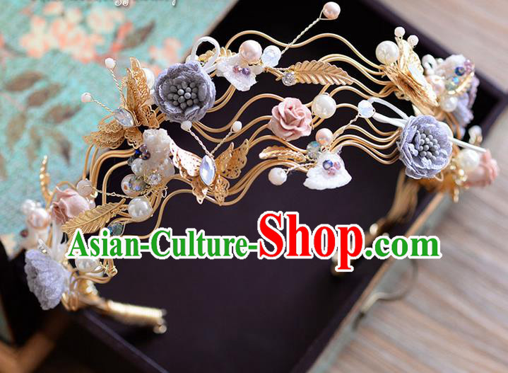 Traditional Jewelry Accessories, Princess Wedding Hair Accessories, Bride Wedding Hair Accessories, Baroco Style Flowers Headwear for Women