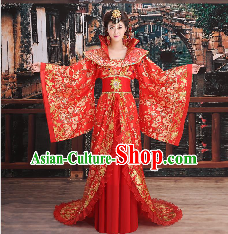 Ancient Chinese Palace Empress Costumes Complete Set, Tang Dynasty Ancient Palace Clothing, Cosplay Hanfu Fairy Princess Dress Suits For Women