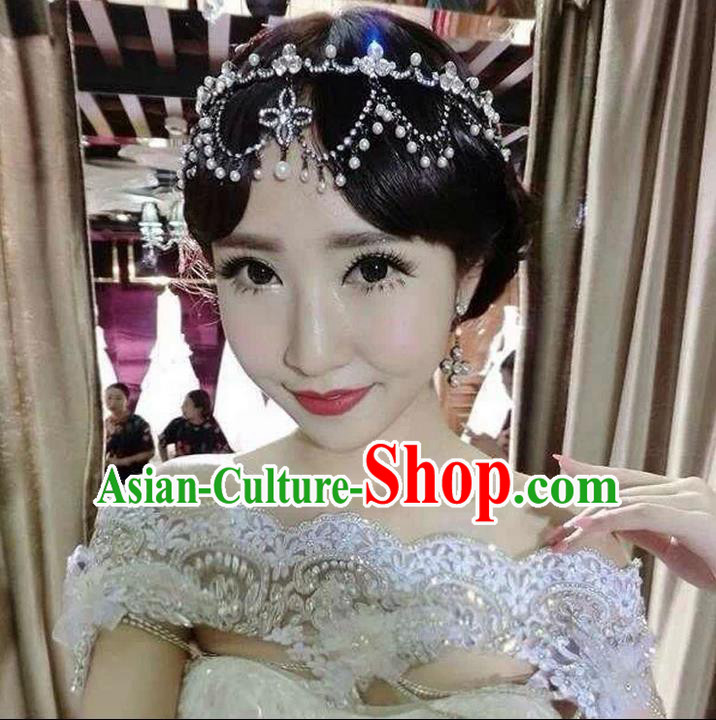 Traditional Jewelry Accessories, Princess Wedding Hair Accessories, Bride Wedding Hair Accessories, Baroco Style Pearl Headwear for Women
