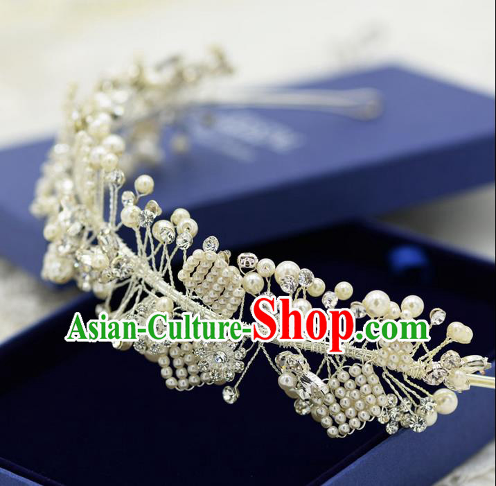 Traditional Jewelry Accessories, Princess Wedding Hair Accessories, Bride Wedding Hair Accessories, Baroco Style Pearl Headwear for Women