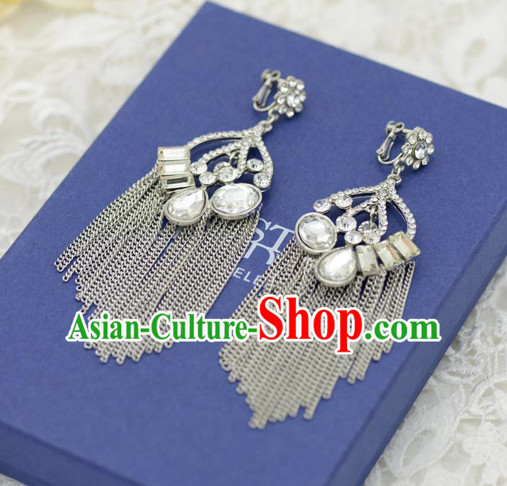 Traditional Wedding Jewelry Accessories, Palace Princess Bride Accessories, Wedding Earring, Baroco Style Long Earrings for Women