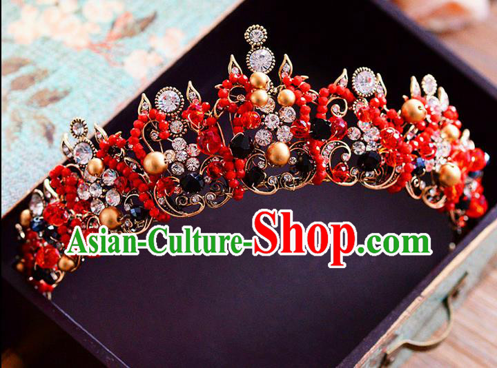 Traditional Jewelry Accessories, Palace Princess Bride Royal Crown, Queen Engagement Royal Crown, Wedding Hair Accessories, Baroco Style Crystal Headwear for Women