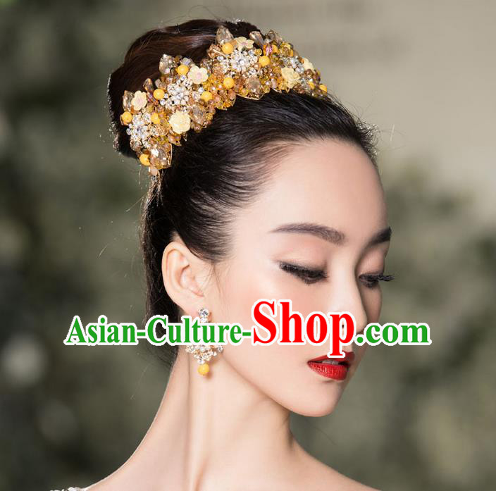 Traditional Jewelry Accessories, Palace Princess Bride Royal Crown, Queen Engagement Royal Crown, Wedding Hair Accessories, Baroco Style Crystal Headwear for Women