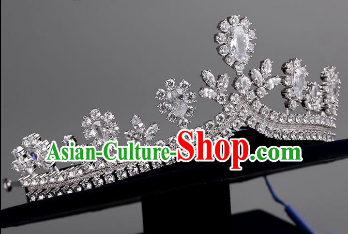 Traditional Jewelry Accessories, Palace Princess Bride Royal Crown, Engagement Royal Crown, Wedding Hair Accessories, Baroco Style Crystal Zircon Headwear for Women