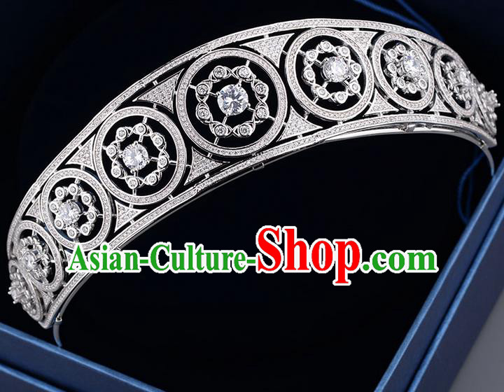 Traditional Jewelry Accessories, Palace Princess Bride Royal Crown, Engagement Royal Crown, Wedding Hair Accessories, Baroco Style Crystal Zircon Headwear for Women