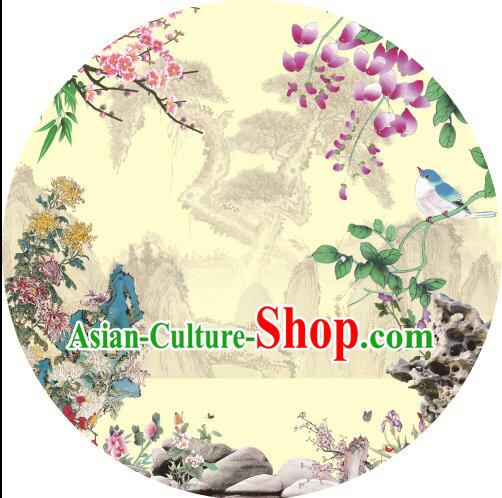 Chinese Classic Handmade Oiled Paper Umbrella Plum Chrysanthemum