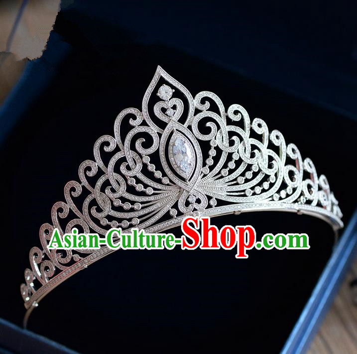 Traditional Jewelry Accessories, Palace Princess Bride Royal Crown, Imperial Royal Crown, Wedding Hair Accessories, Baroco Style Zircon Headwear for Women